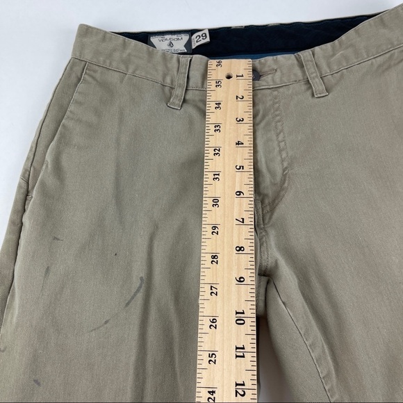 Volcom Chino Pants Boys 29 Khaki Flat Front - Picture 6 of 11